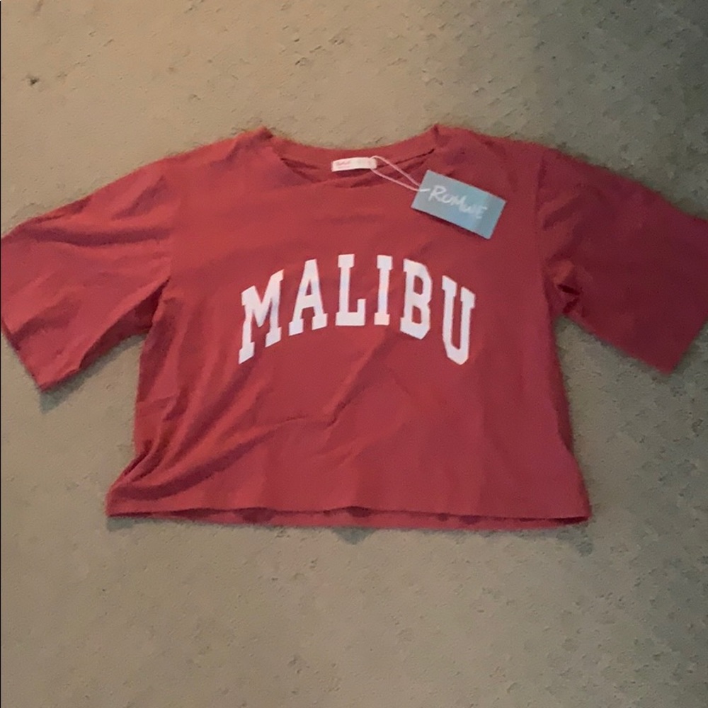 Malibu pink cropped tee
